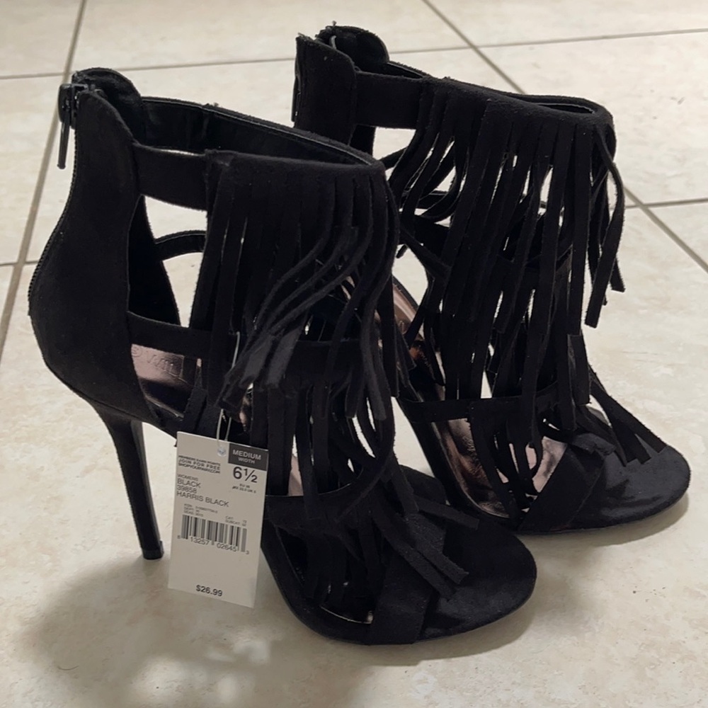 Womens Black Wild Pair Stiletto Heel Dress Sandal